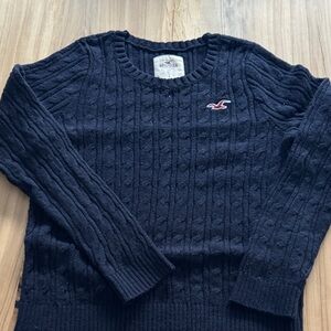 Hollister Dark Blue Cable Knit Sweater size L